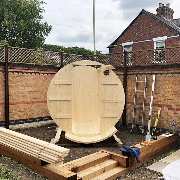 Assembling Barrel Sauna