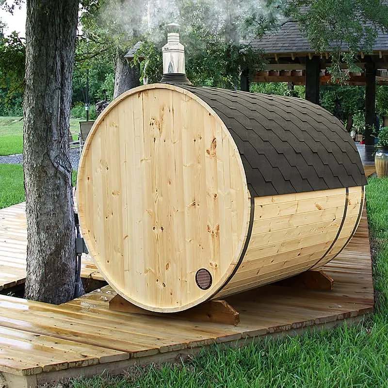 Wooden Backwall Standard Barrel Sauna