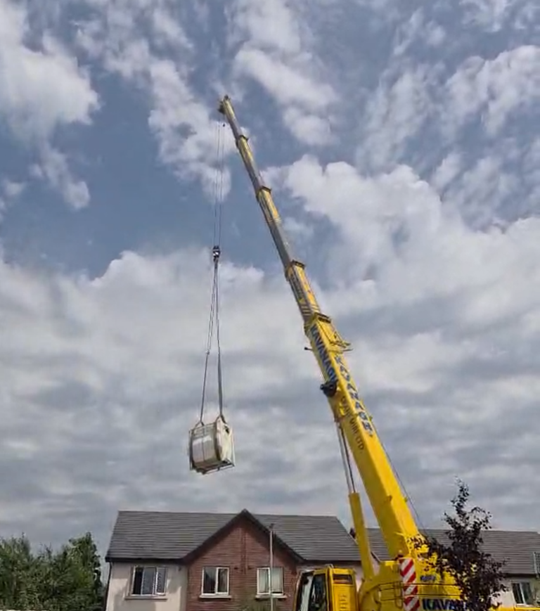 Hot Tub Delivery Using a Crane in Kilcoole, Co. Wicklow